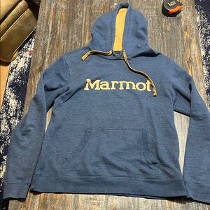 Marmot Navy and Gold Hoodie for Men